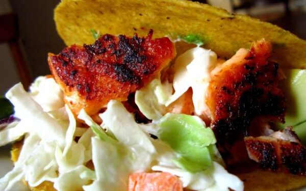 Chipotle-Rubbed Salmon Tacos