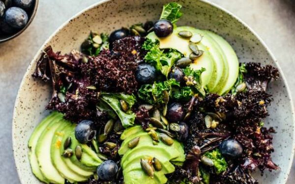 Citrusy Kale Salad W/ Blueberries and Pepitas (& Variations)