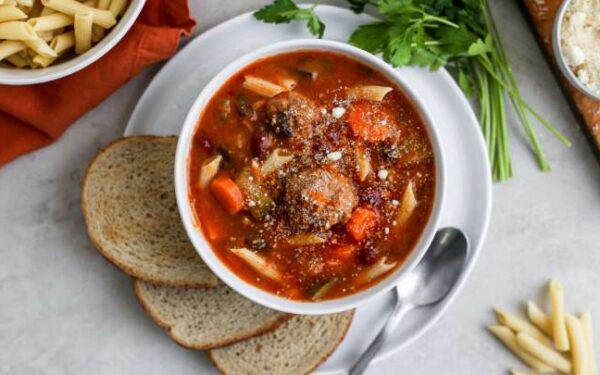 Kittencal’s Mini Meatball Minestrone Soup