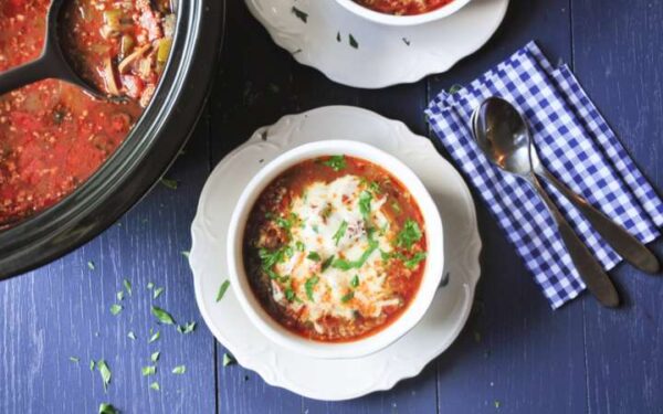 Low Carb Crock Pot Pizza Soup