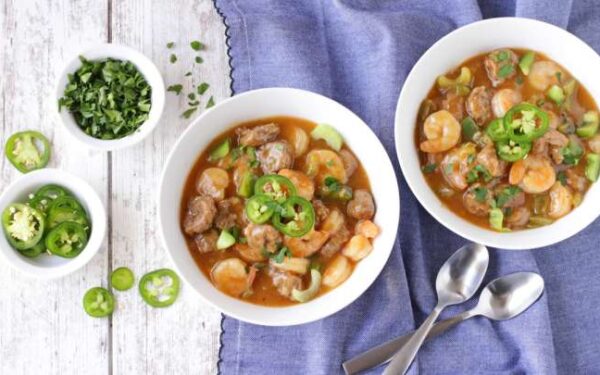 Low-Carb, Keto, Shrimp and Sausage Gumbo