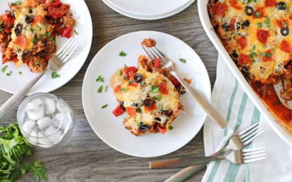 Low Carb Supreme Pizza Casserole