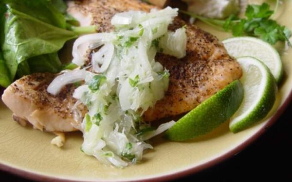 Roast Salmon With Lime Salsa