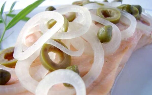 Salmon Poached in Champagne With Capers & Tarragon