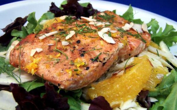Salmon on Fennel Salad