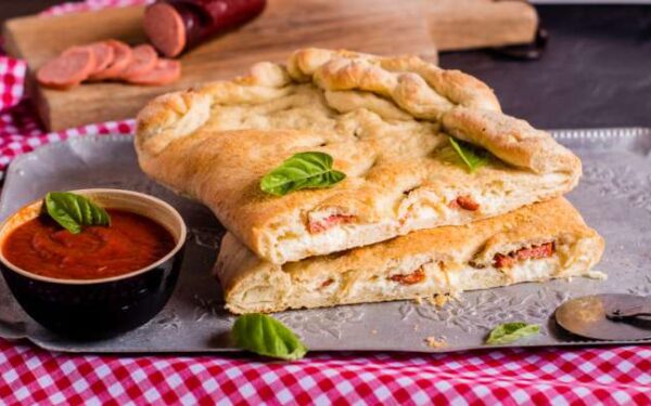 Sausage and Pepperoni Cheese Stuffed Calzone