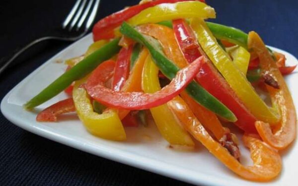 Three Bell Pepper Slaw With Chipotle Dressing